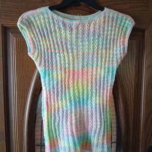 Handmade Colorful Knit Cap Sleeve Top
